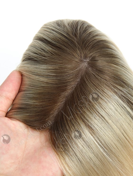 European Virgin Hair 16" One Length Straight T9/613# Color 5.5"×5.5" Silk Top Weft Kosher WR-TC-032-9339