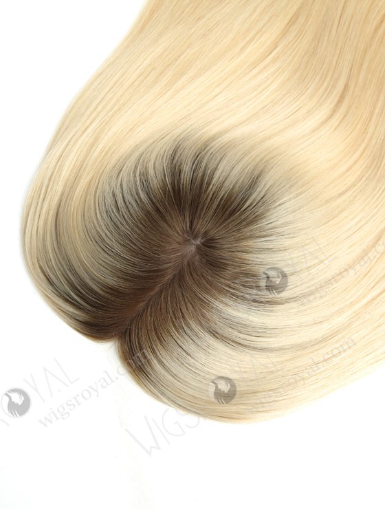 European Virgin Hair 16" One Length Straight T9/613# Color 5.5"×5.5" Silk Top Weft Kosher WR-TC-032-9334