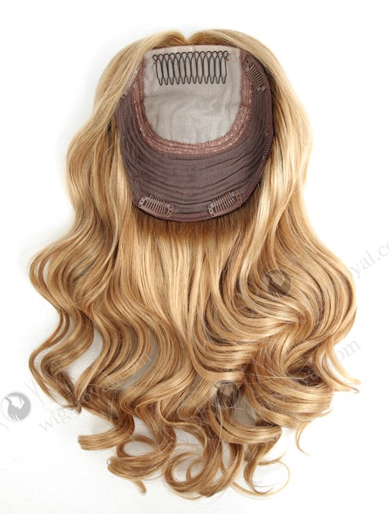 European Virgin Hair 16" One Length Bouncy Curl T8/16/24# with 8# Highlights 7"×7" Silk Top Weft WR-TC-036-9369