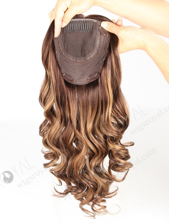 European Virgin Hair 18" One Length Bouncy Curl 3# with T3/8# Highlights 7"×7" Silk Top Weft WR-TC-034-9356