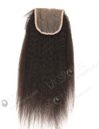 In Stock Brazilian Virgin Hair 12" Kinky Straight Natural Color Top Closure STC-325