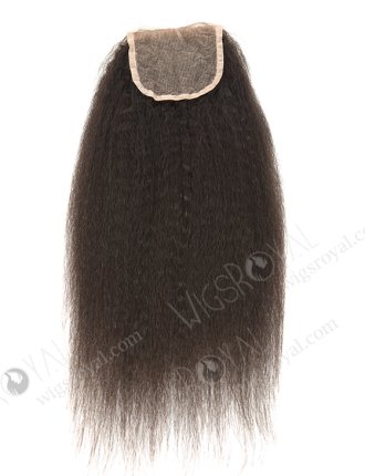 In Stock Brazilian Virgin Hair 16" Kinky Straight Natural Color Top Closure STC-327