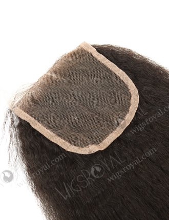 In Stock Brazilian Virgin Hair 16" Kinky Straight Natural Color Top Closure STC-327