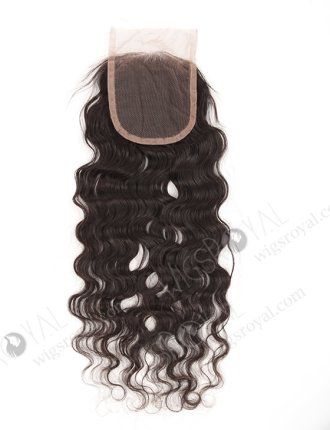 In Stock Brazilian Virgin Hair 16" Natural Curly Natural Color Top Closure STC-52
