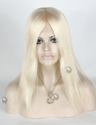 In Stock European Virgin Hair 14" Straight White Color Lace Front Silk Top Glueless Wig GLL-08011