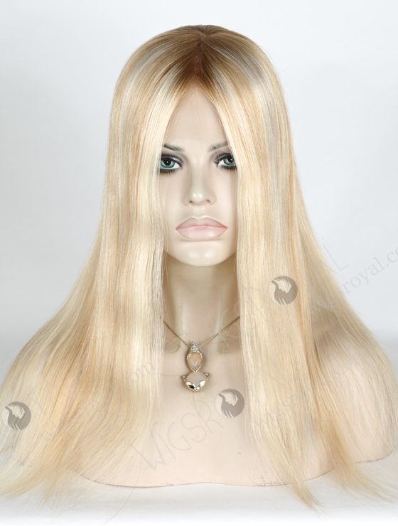 In Stock European Virgin Hair 16" Straight T8/60/25/8# Highlights Color Lace Front Silk Top Glueless Wig GLL-08017
