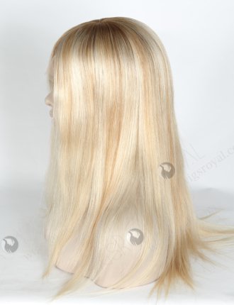 In Stock European Virgin Hair 16" Straight T8/60/25/8# Highlights Color Lace Front Silk Top Glueless Wig GLL-08017