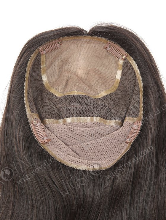8.5"*9.5" Indian Virgin Hair 16" Straight Natural Color Silk Top Hair WR-TC-051-9550