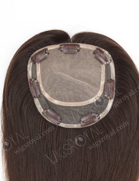 5.5"*6" European Virgin Hair 12" Natural Straight Natural Color Silk Top Hair WR-TC-041
