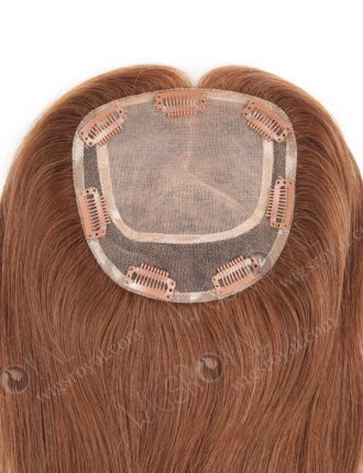 5.5"*6" European Virgin Hair 16" Straight Color 6# with 3# Highlights Silk Top Hair WR-TC-046