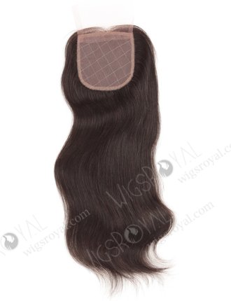In Stock Indian Remy Hair 14" Natural Straight Natural Color Silk Top Closure STC-250