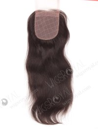 In Stock Indian Remy Hair 12" Natural Straight Natural Color Silk Top Closure STC-249