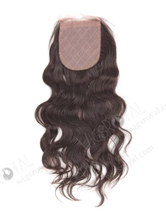 In Stock Indian Virgin Hair 12" Natural Wave Natural Color Silk Top Closure STC-37