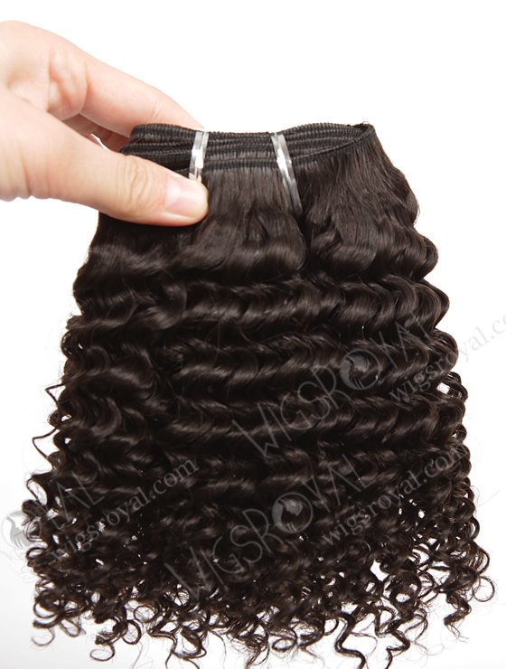 In Stock Brazilian Virgin Hair 10" Kinky Curl Natural Color Machine Weft SM-498