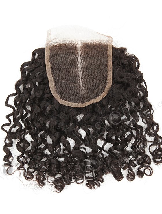 Brazilian Virgin Hair 12" Tight Curl Natural Color Top Closure WR-LC-027-11541