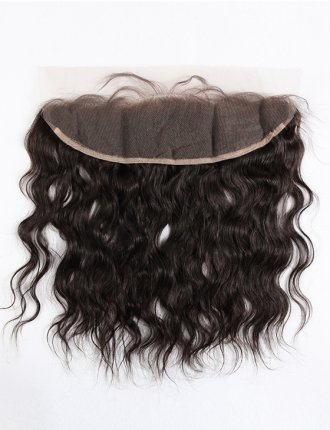 In Stock Indian Remy Hair 14" Natural Wave Natural Color Lace Frontal SKF-040