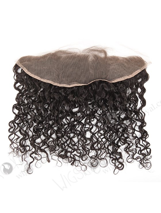 In Stock Indian Remy Hair 14" Curly 15mm Natural Color Lace Frontal SKF-027-12309