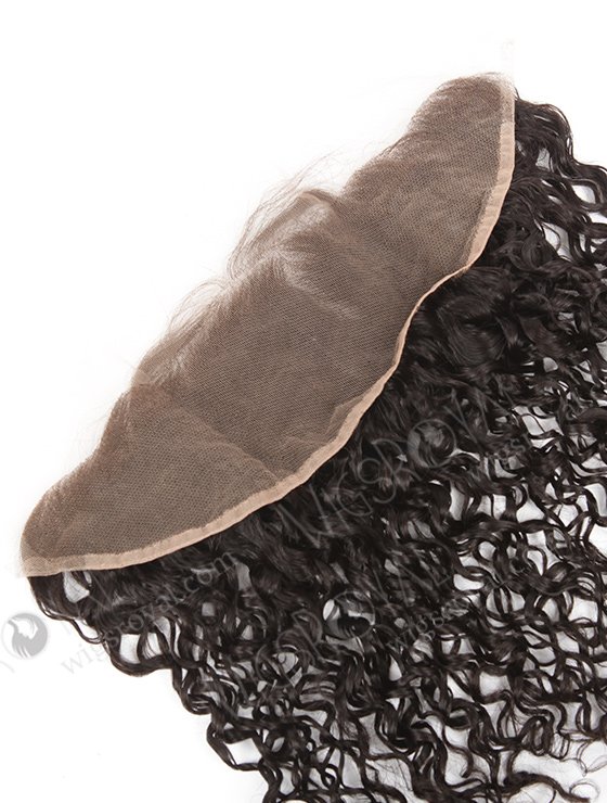 In Stock Indian Remy Hair 14" Curly 15mm Natural Color Lace Frontal SKF-027-12308