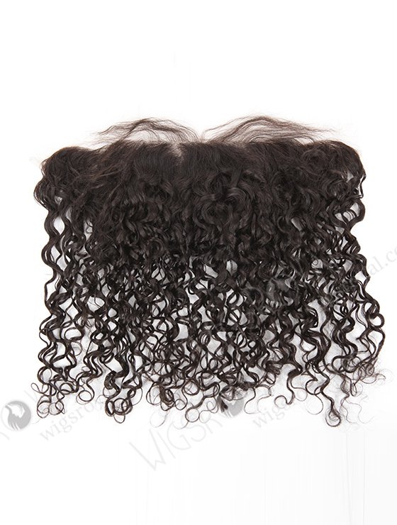 In Stock Indian Remy Hair 14" Curly 15mm Natural Color Lace Frontal SKF-027-12310