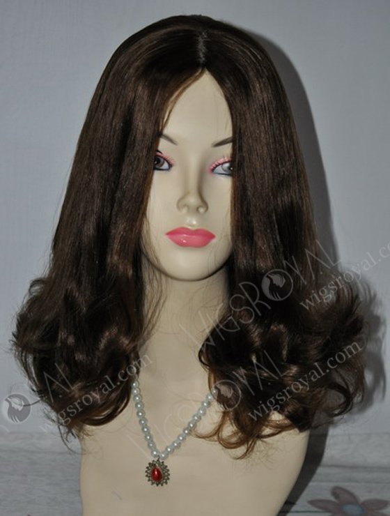In Stock Chinese Virgin Hair 14" Straight with Big Curl at Tip Custom Color Jewish Wig JWC1409M-12616