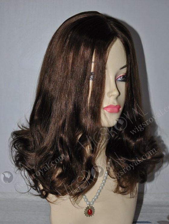 In Stock Chinese Virgin Hair 14" Straight with Big Curl at Tip Custom Color Jewish Wig JWC1409M-12617