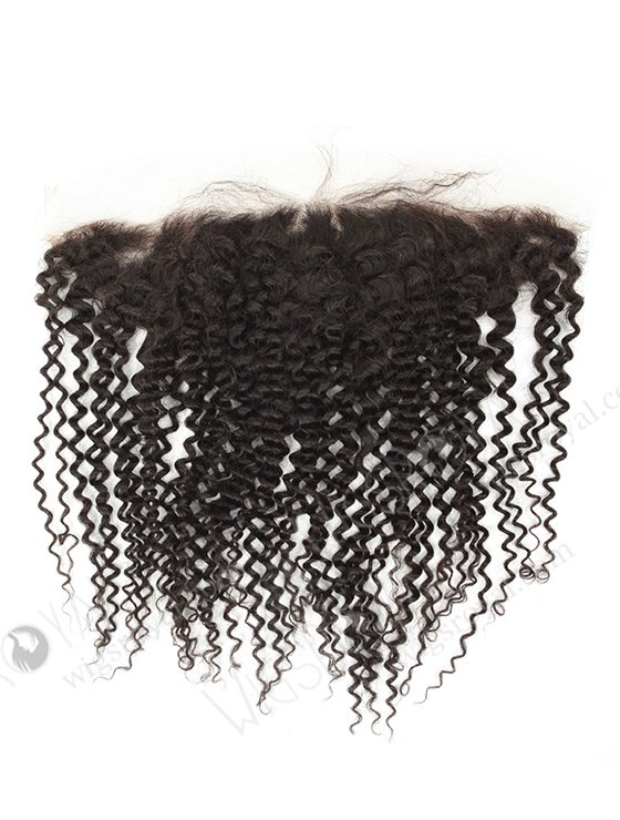 In Stock Indian Remy Hair 14" Afro Curl Natural Color Lace Frontal SKF-086-12384