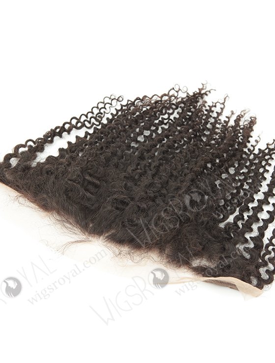 In Stock Indian Remy Hair 14" Afro Curl Natural Color Lace Frontal SKF-086-12383