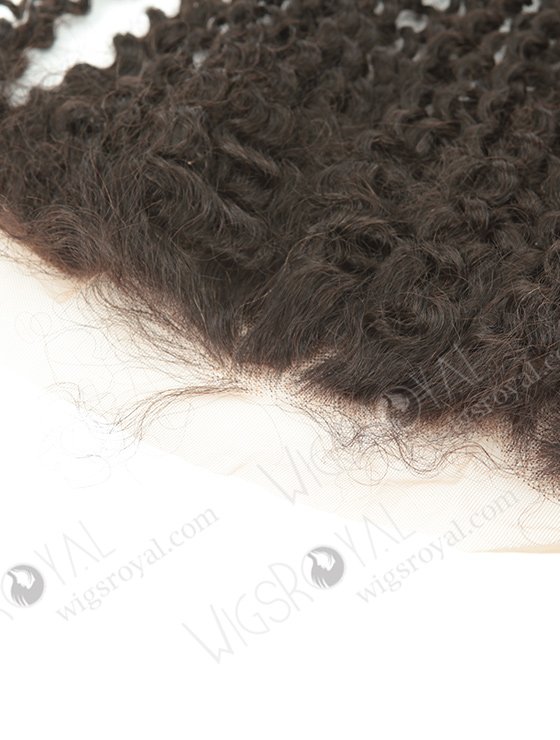 In Stock Indian Remy Hair 14" Afro Curl Natural Color Lace Frontal SKF-086-12385