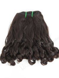 In Stock 7A Peruvian Virgin Hair 8" Double Drawn Wummi Curl Natural Color Machine Weft SM-693