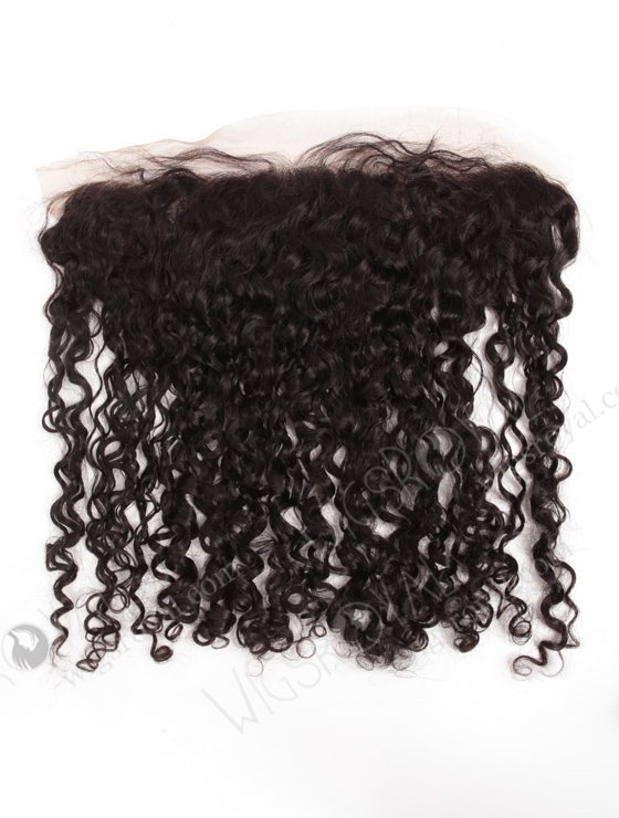 In Stock Indian Remy Hair 16" Tight Curl Natural Color Lace Frontal SKF-080-12414