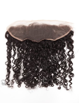 In Stock Indian Remy Hair 16" Tight Curl Natural Color Lace Frontal SKF-080