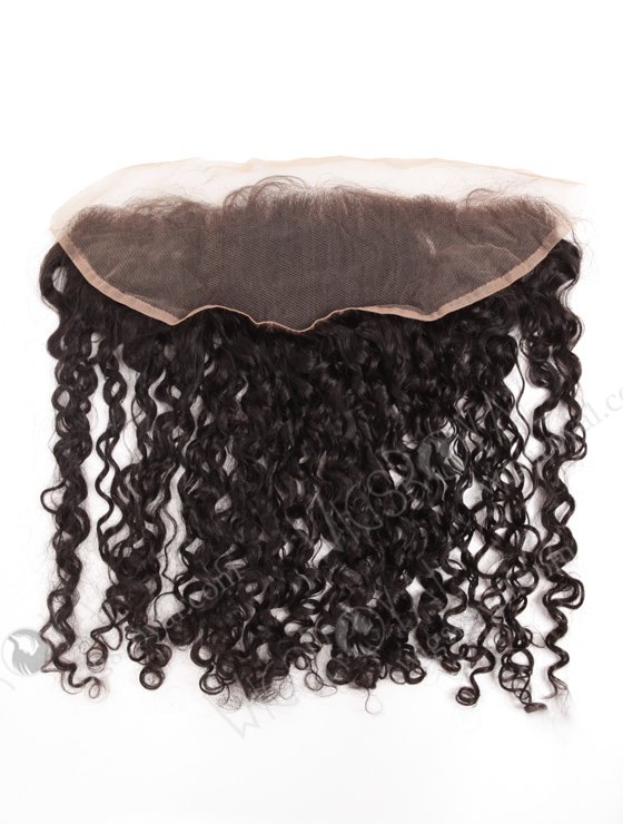 In Stock Indian Remy Hair 16" Tight Curl Natural Color Lace Frontal SKF-080-12417