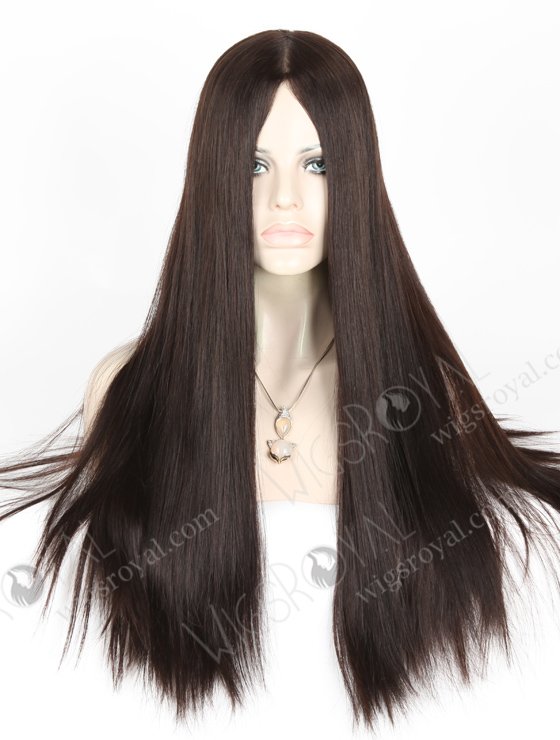 In Stock European Virgin Hair 22" Straight 2# Color Jewish Wig JWS-01004-12600