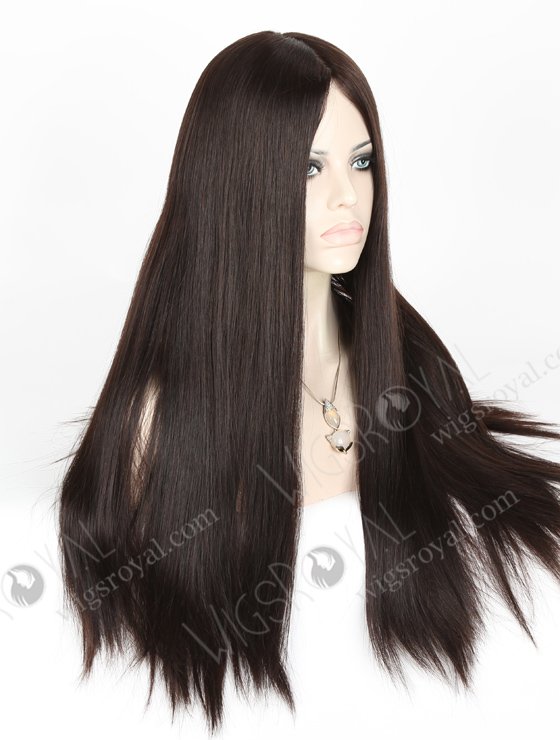 In Stock European Virgin Hair 22" Straight 2# Color Jewish Wig JWS-01004-12603