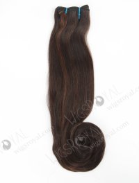 In Stock 7A Peruvian Virgin Hair 18" Double Drawn Straight With Roll Curl Tip 2/6# Evenly Blended Machine Weft SM-6109