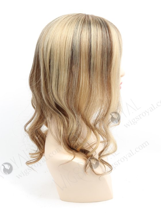 In Stock European Virgin Hair 16" Beach Wave 22#/4# highlights with roots 4# 7"×8" Silk Top Open Weft Human Hair Topper-069-13767