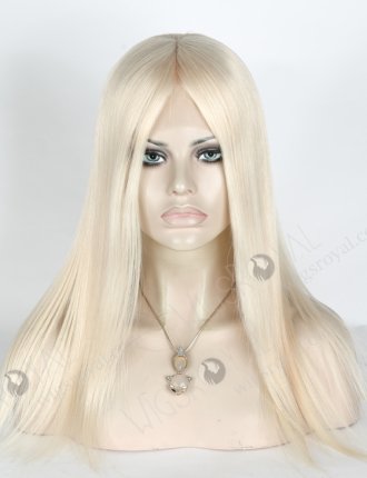 In Stock European Virgin Hair 16" Straight White Color Lace Front Silk Top Glueless Wig GLL-08012