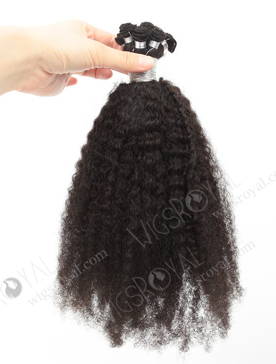 In Stock Brazilian Virgin Hair 18" Afro Curl Natural Color Hand-tied Weft SHW-027-13869