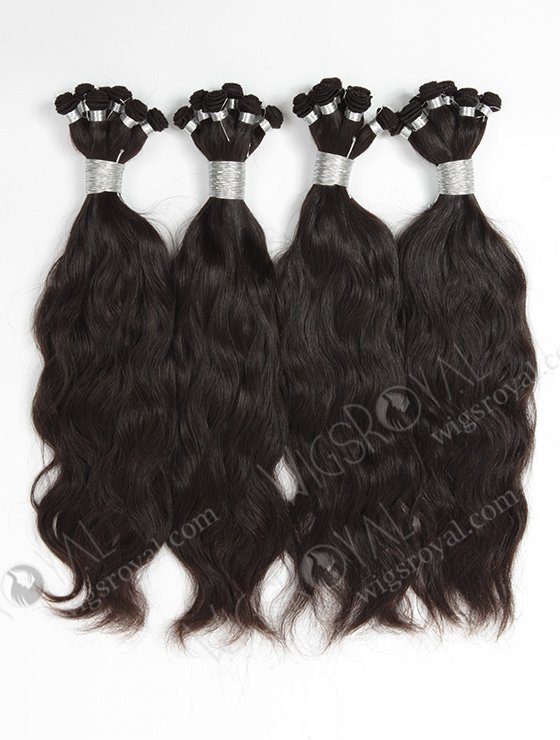 In Stock Brazilian Virgin Hair 16" Natural Wave Natural Color Hand-tied Weft SHW-011-13776