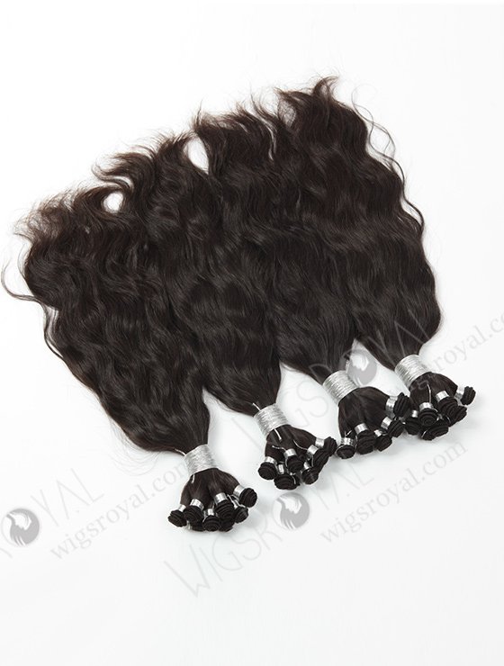 In Stock Brazilian Virgin Hair 16" Natural Wave Natural Color Hand-tied Weft SHW-011
