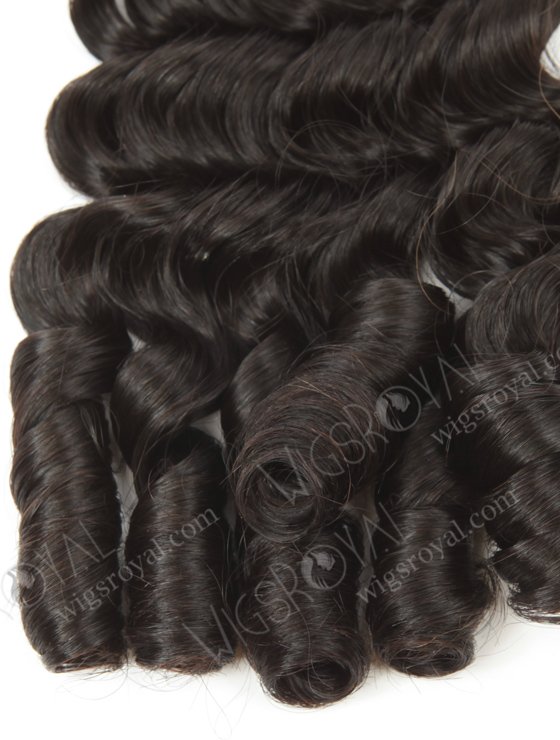 Hot Selling Double Drawn 16'' 5A Peruvian Virgin Deep Bouncy Curl Natural Color Hair Wefts WR-MW-160-14207