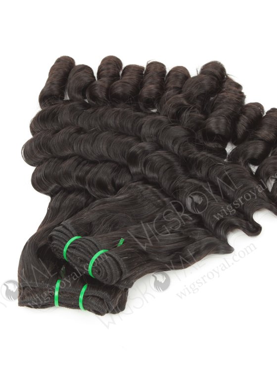 Double Drawn 16'' 5a Peruvian Virgin Deep Bouncy Curl Natural Color Hair Wefts WR-MW-160-14206