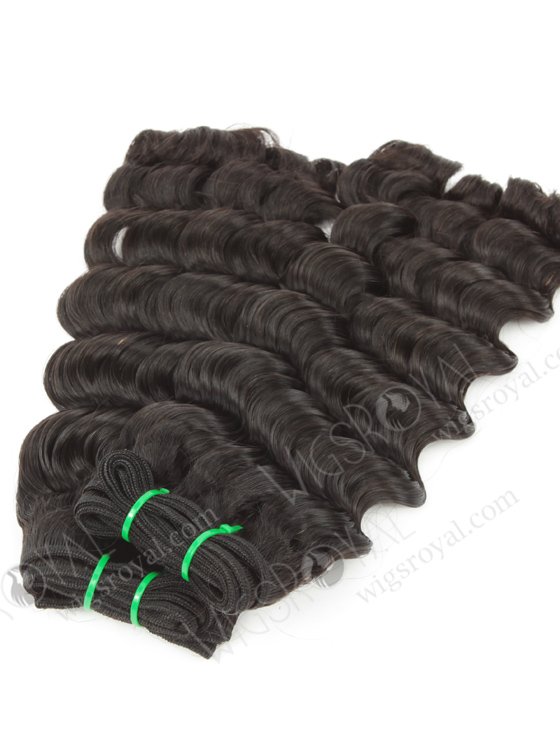 Double Drawn 14'' 5A Peruvian Virgin Deep Body Natural Color Hair Wefts WR-MW-161-14200