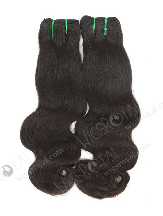 Double Drawn 16'' 5a Peruvian Virgin Half Body Wave Natural Color Hair Wefts WR-MW-162-14187