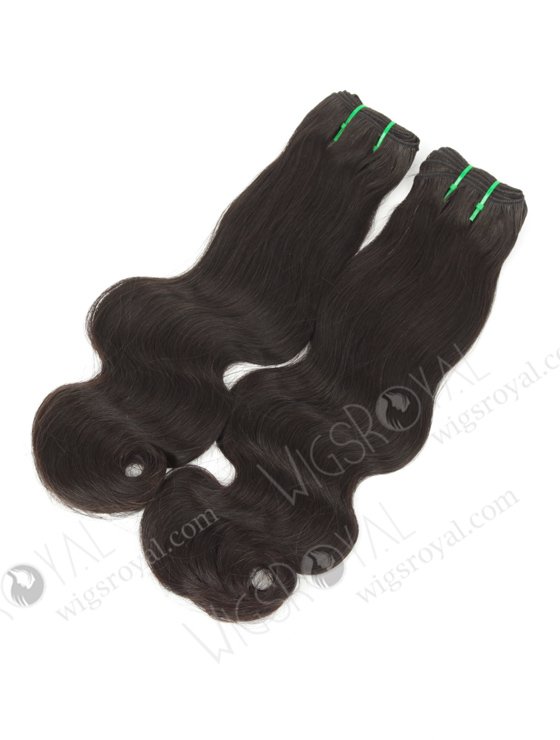 Double Drawn 16'' 5a Peruvian Virgin Half Body Wave Natural Color Hair Wefts WR-MW-162-14185