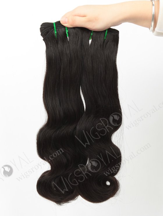 Double Drawn 16'' 5a Peruvian Virgin Half Body Wave Natural Color Hair Wefts WR-MW-162-14189