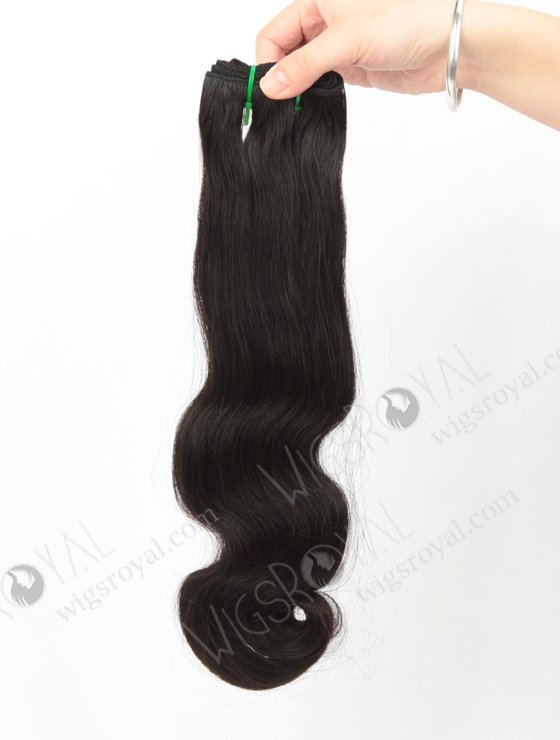Double Drawn 16'' 5a Peruvian Virgin Half Body Wave Natural Color Hair Wefts WR-MW-162-14190