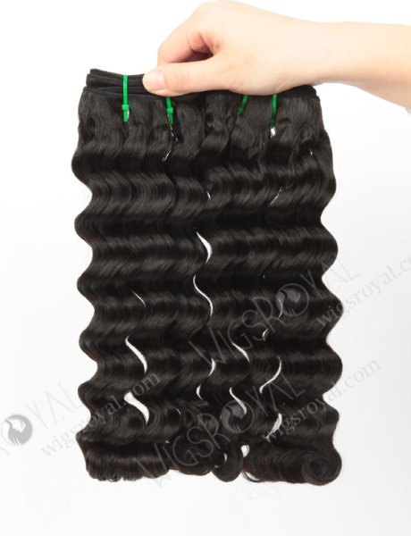 Double Drawn 14'' 5a Peruvian Virgin Deep Body Natural Color Hair Wefts WR-MW-161