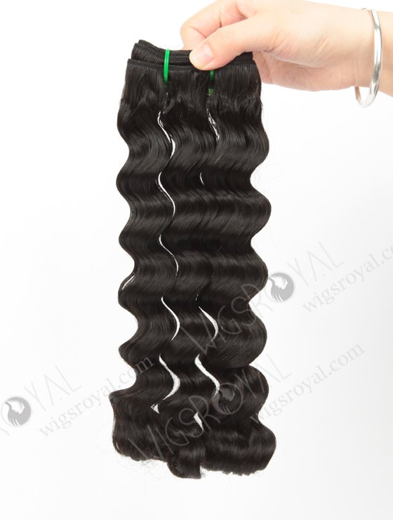 Double Drawn 14'' 5a Peruvian Virgin Deep Body Natural Color Hair Wefts WR-MW-161-14199