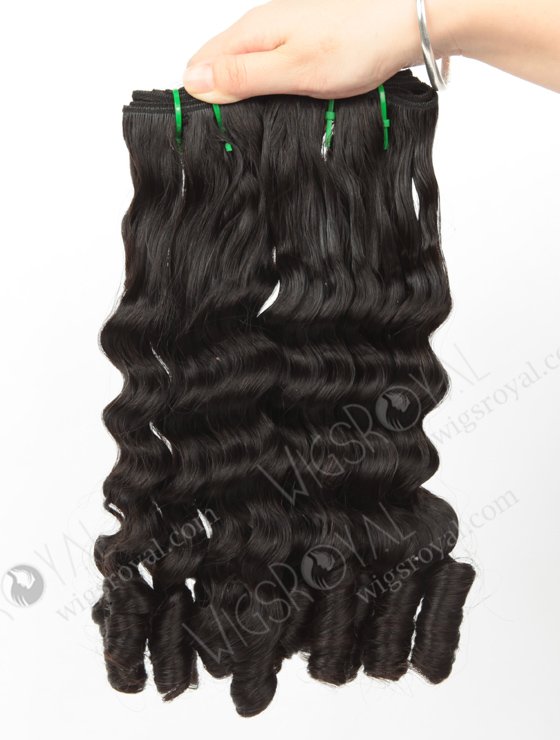 Double Drawn 16'' 5a Peruvian Virgin Deep Bouncy Curl Natural Color Hair Wefts WR-MW-160-14209